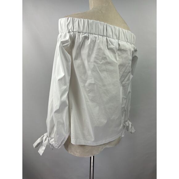7 For All Mankind Off Shoulder Top White Small - Picture 2 of 10
